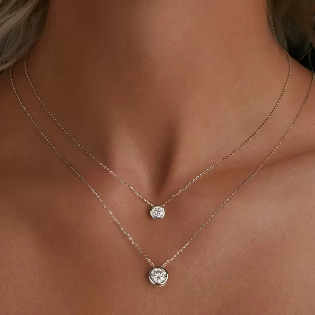 Moissanite Circle / Bezel Pendants - Jewelry Wholesale Collection
