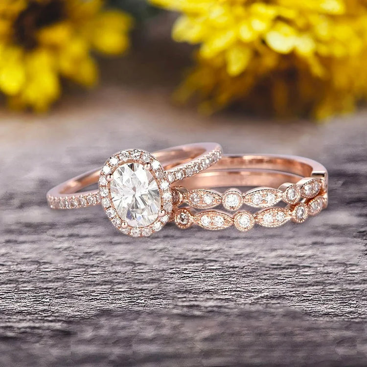 Moissanite Engagement Ring & Band Sets - Jewelry Wholesale Collection