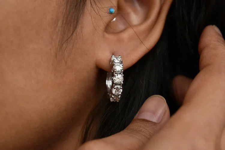 Moissanite Hoop Earrings - Jewelry Wholesale Collection