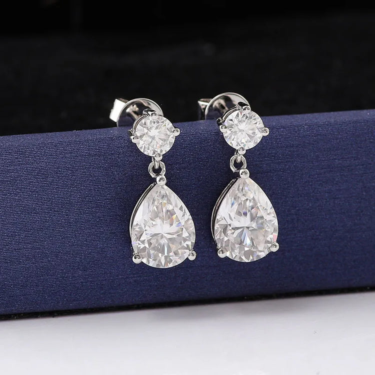 Moissanite Pear / Teardrop Earrings - Jewelry Wholesale Collection