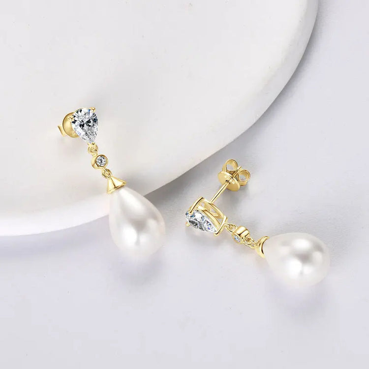 Moissanite Pearl Earrings - Jewelry Wholesale Collection