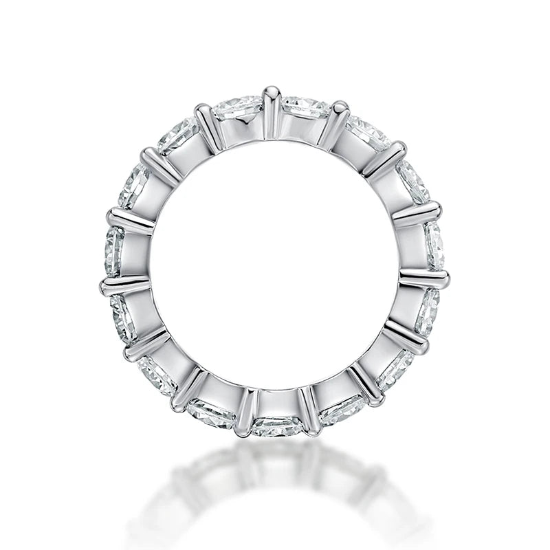 925 Sterling Silver 4mm Round Cut Full Eternity ring Wedding Band Anniversary Ring for Women