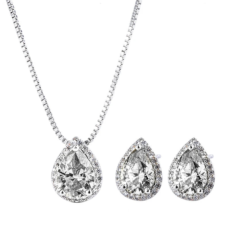 Sterling Silver Pear Cut 6x9mm Created SONA Diamond Fine Classic Stud Earrings For Women Jewelry Gifts
