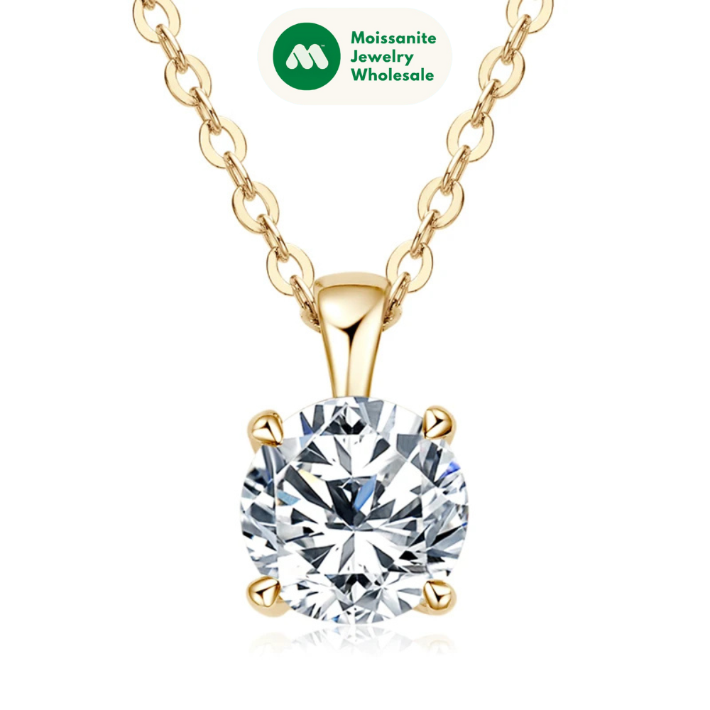 Real 1ct 2ct 3ct D Color Moissanite Pendant Necklace 925 Silver Chain for Women Simple Solitaire Lab Diamond Jewelry 4 Claw Gift