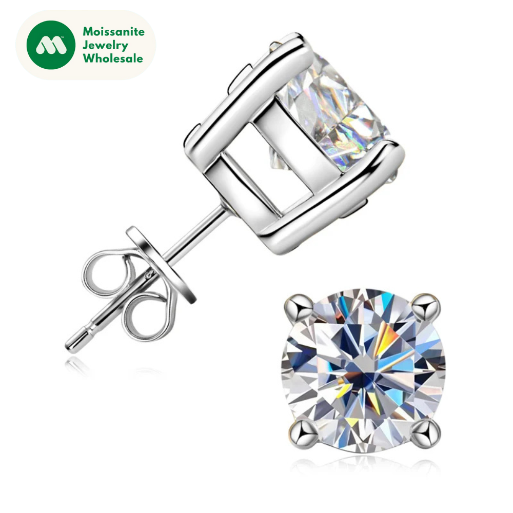 Real 4mm/5mm/6.5mm/8mm D Color Moissanite Stud Earrings for Women Men Solid 925 Sterling Silver 2023 Trend Fine Jewelry With GRA