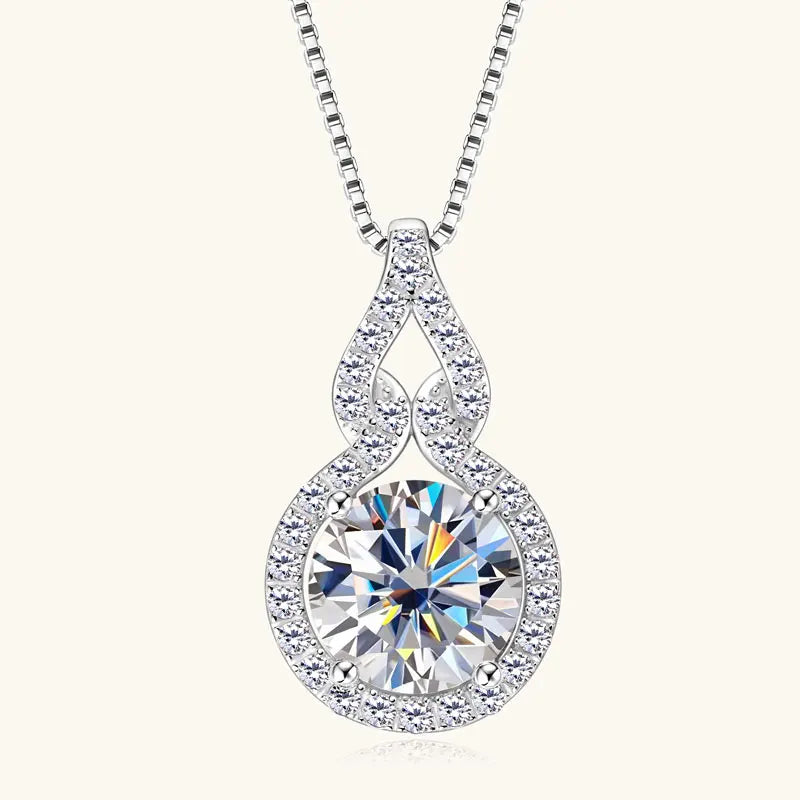 2025 Trendy Gourd Shaped Pendant Necklace Moissanite 3CT 2CT 1CT for Women 925 Silver Adjustable Chain D Color Lab Diamond Jewel