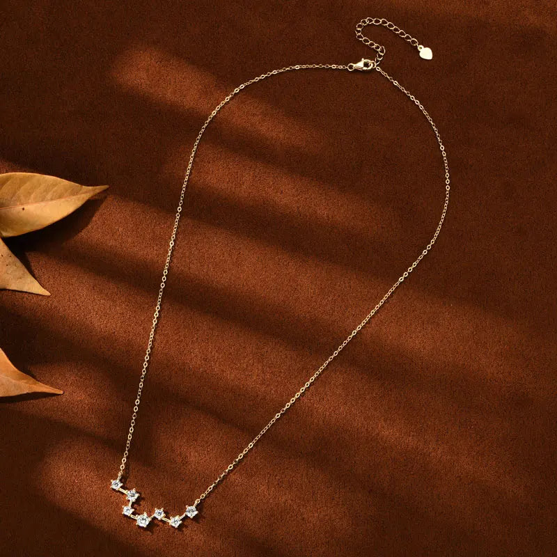 The Big Dipper Necklace Star D Moissasnite Pendant for Women Real S925 Silver Adjustable Chain Wedding Charm Jewelry Gift