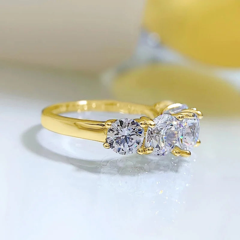 5 Stone Rings 3.6cctw D Color Moissanite Engagement Wedding Bands Sliver 925 for Women Sparkling Diamonds Jewelry With GRA