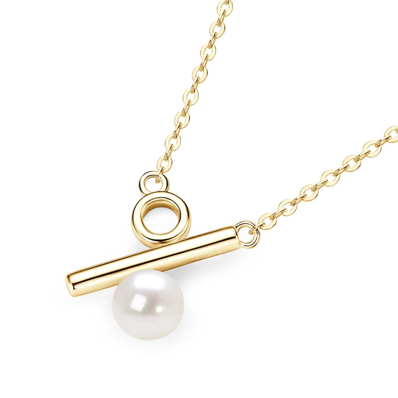 S925 Silver Percentage % Pendant Necklace 5.5-6mm Natural Freshwater Pearl Necklaces For Women Fine Jewelry 2025 Trend