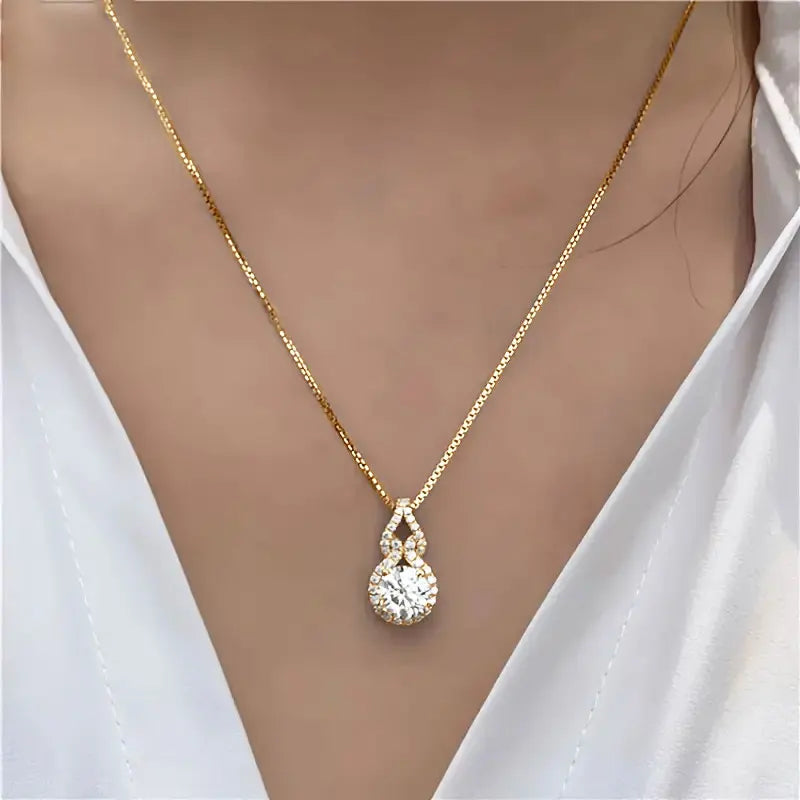 2025 Trendy Gourd Shaped Pendant Necklace Moissanite 3CT 2CT 1CT for Women 925 Silver Adjustable Chain D Color Lab Diamond Jewel