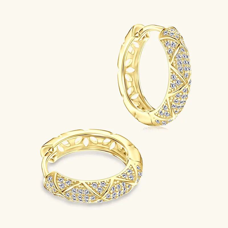 2025 New Pave D Moissanite Hoop Huggies Earrings 925 Silver for Women Trendy Fine Jewelry GRA Certified lab Diamond Gift