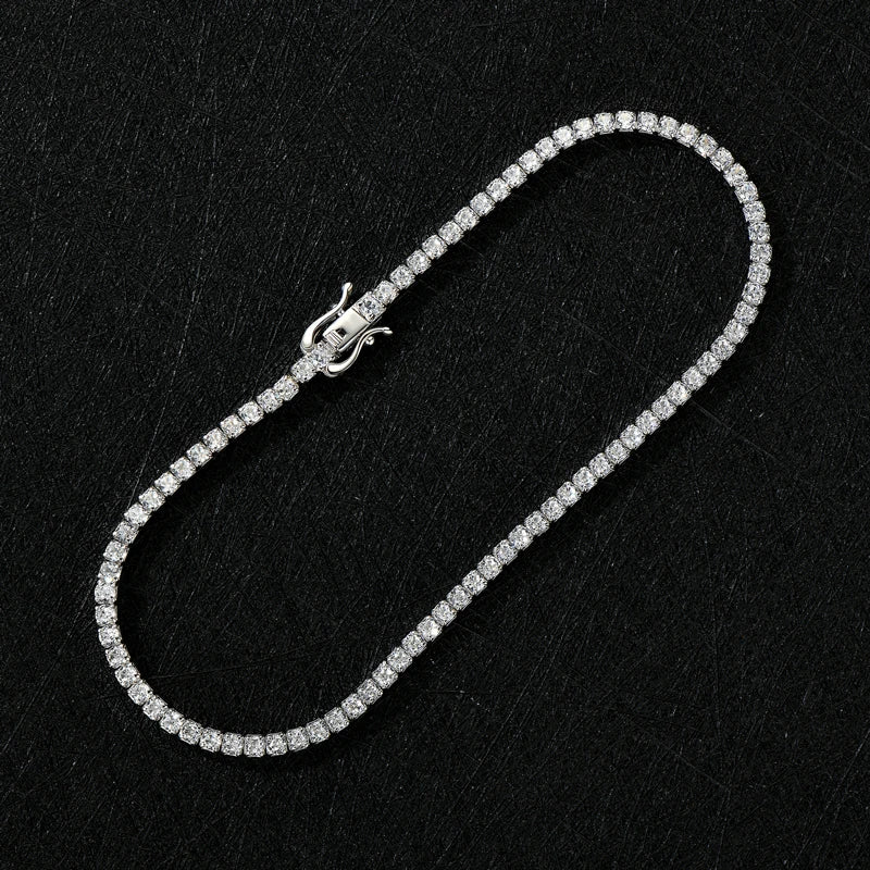 Original 925 Silver Full Tennis Bracelets 2mm Zircon Sparking Lab Diamond Bracelet for Men Women Luxury Christmas Gifts