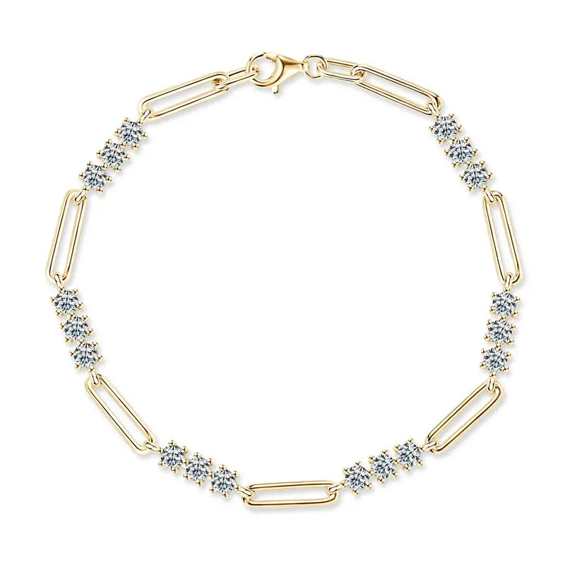 2024 Trendy 925 Silver 3mm D Color Moissanite Bracelets Fashion Bracelet for Women GRA Certified Jewelry Christmas Gifts