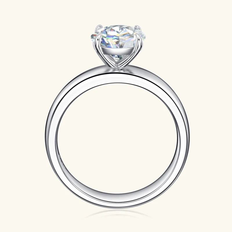 100% Real 925 Sterling Sliver 2 Carat Moissanite Wedding Engagement Ring for Women Solitaire Promise Ring Jewelry GRA Certified