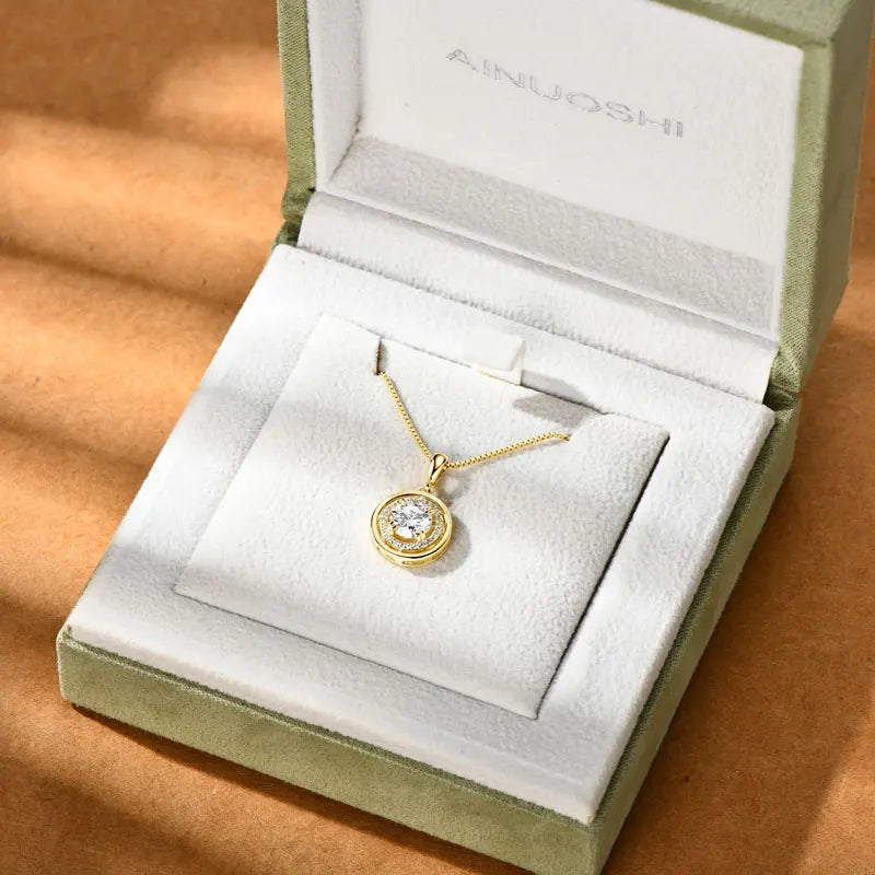 6.5mm/8mm/9mm 3ct 2ct D Moissanite Pendant Necklace for Women 925 Silver Adjustable Chain GRA Certified Jewelry 2025 New Gifts