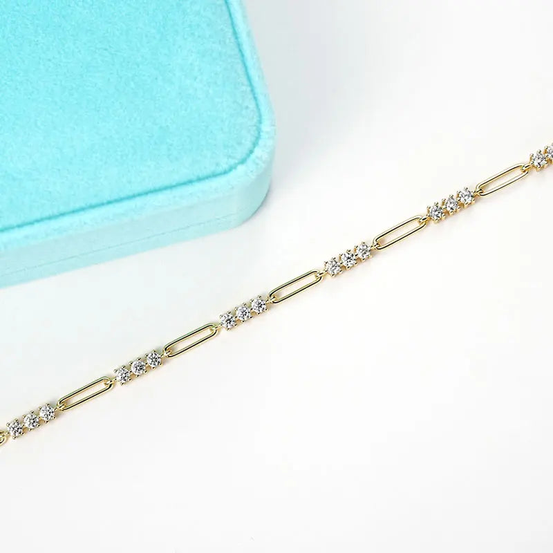 2024 Trendy 925 Silver 3mm D Color Moissanite Bracelets Fashion Bracelet for Women GRA Certified Jewelry Christmas Gifts