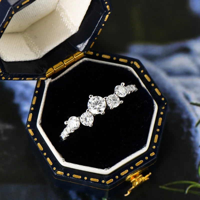 Real 4mm&3mm&1.6mm Moissanite Engagement Ring Delicate Wedding Rings 925 Silver for Women Finger Jewelry GRA Certified