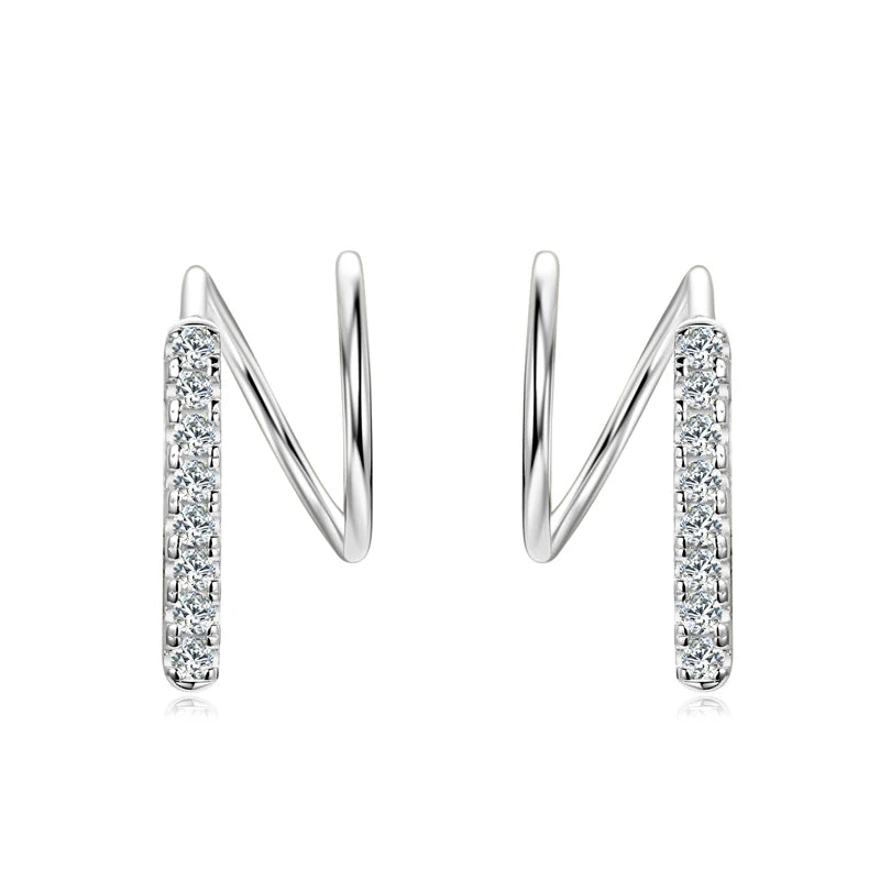 Stylish Bar Spinning Earrings 14k Gold Plated 925 Silver for Women Moissanite Piercing Earrings Jewelry 2024 Trend Gift