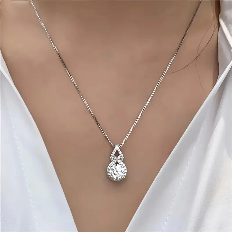 2025 Trendy Gourd Shaped Pendant Necklace Moissanite 3CT 2CT 1CT for Women 925 Silver Adjustable Chain D Color Lab Diamond Jewel