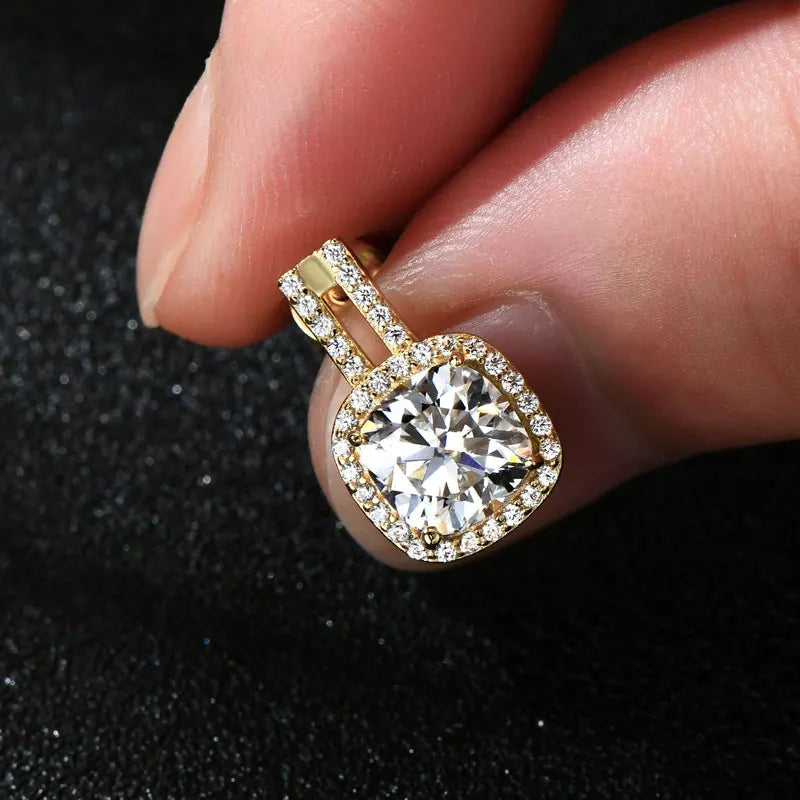 Cushion Cut 2CT D Moissanite Stud Earrings for Women 925 Sterling Silver Luxury Wedding Engagement Jewelry GRA Certified