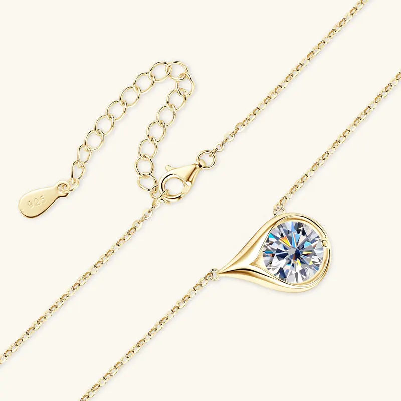 3CT 2CT 1CT D Moissanite Solitaire Pendant Necklace for Women 925 Silver Adjustable Chain 6.5mm/8mm/9mm Lab Diamond Jewelry Gift
