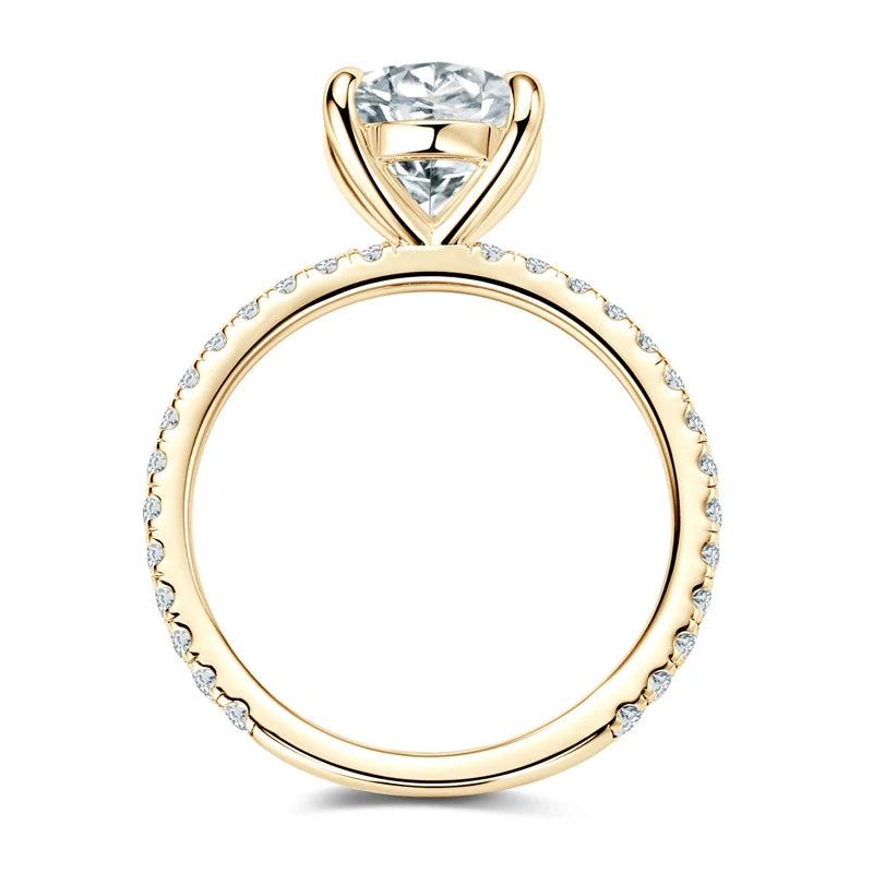 Classic Engagement Wedding Ring for Women S925 Silver Oval Cut 10x8mm 5A Cubic Zirconia Finger Ring Big Lab Diamond Band