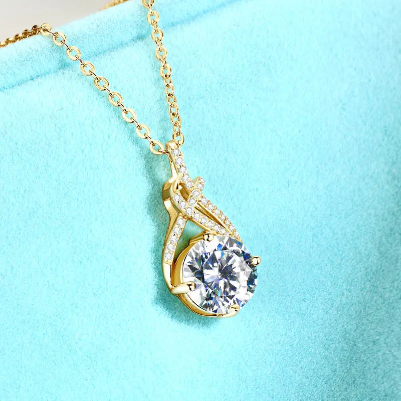S925 Infinity Necklace 8mm 2.0CT Moissanite Pendant for Women Adjustable 925 Silver Chain GRA Certified Luxury Fine Jewelry Gift