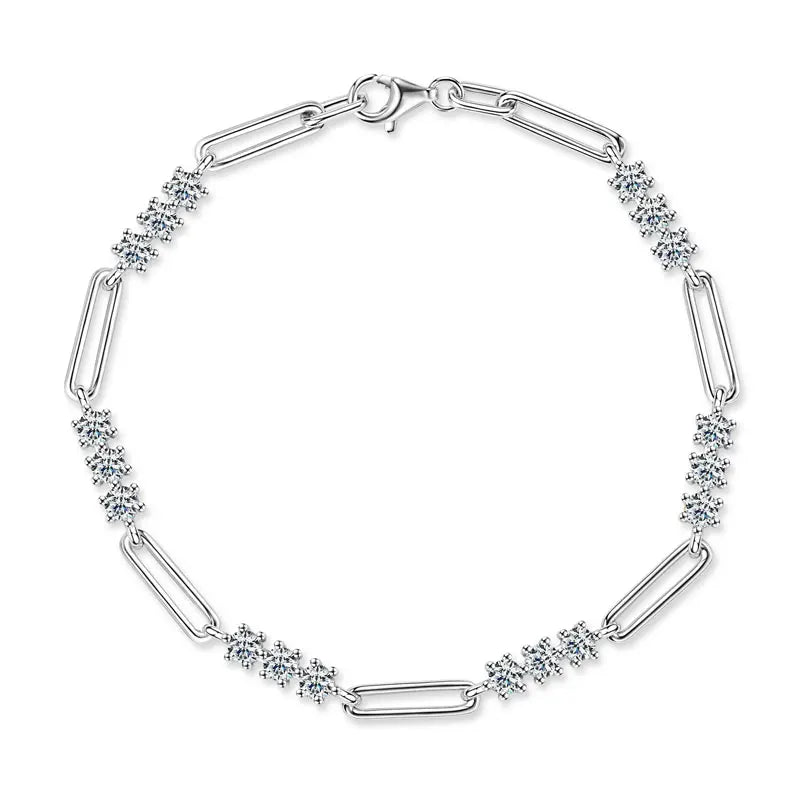 2024 Trendy 925 Silver 3mm D Color Moissanite Bracelets Fashion Bracelet for Women GRA Certified Jewelry Christmas Gifts