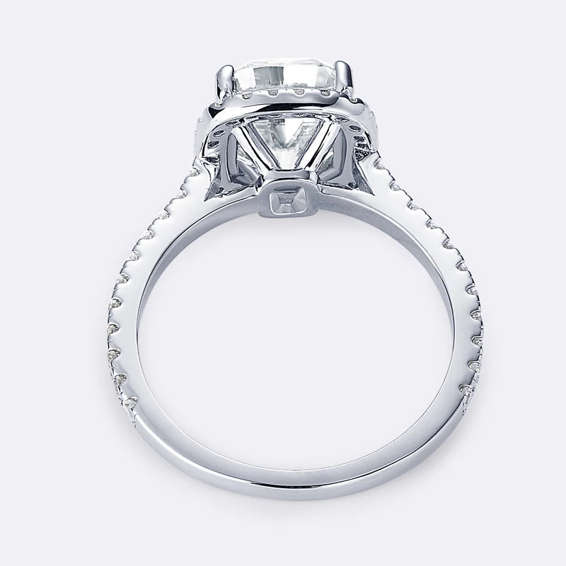 Original 4.0 Carat Cushion Cut Moissanite Wedding Ring 925 Sterling Sliver Promise Ring Bands for Women Engagement Jewelry