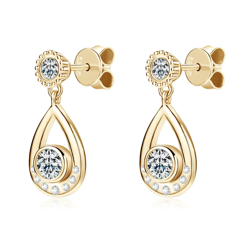 4mm&3mm D Moissanite Drop Earrings Studs Real 925 Silver for Women Classic Waterdrop Earrings Wedding Party Jewelry Gifts