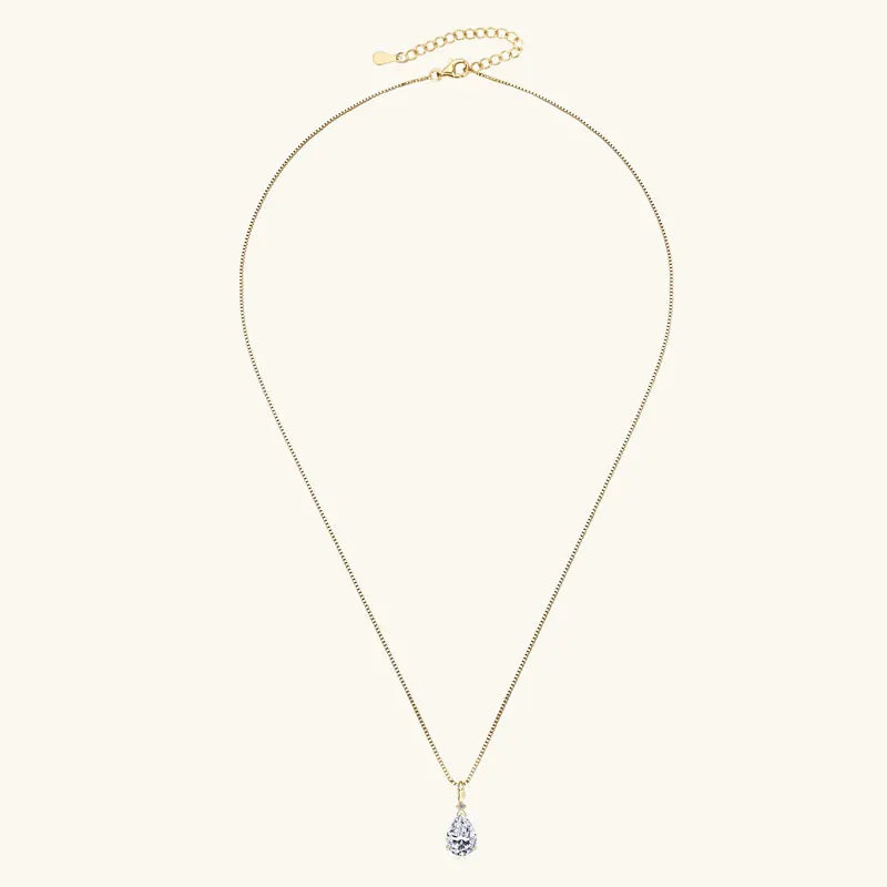 4CT 2CT 1.5CT Pear Cut D Waterdrop Moissanite Pendant Necklace for Women 925 Silver Adjustable Chain Luxury Jewelry Gift