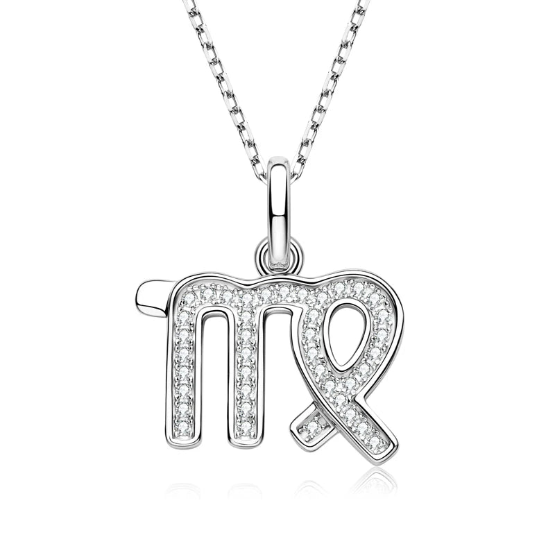 925 Sterling Silver Zodiac Sign 12 Constellation Pendant Micro-Set 1mm Moissanite Necklace Charm For Women Jewelry Birthday Gift