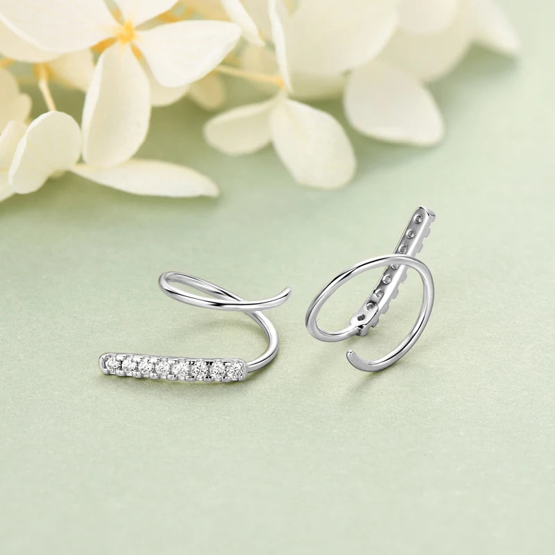 Stylish Bar Spinning Earrings 14k Gold Plated 925 Silver for Women Moissanite Piercing Earrings Jewelry 2024 Trend Gift