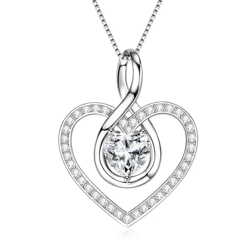 1CT 2CT 3CT Heart Cut Moissanite Pendant Necklace 925 Silver Adjustable Chain for Women GRA Certified Jewelry 2025 Gifts