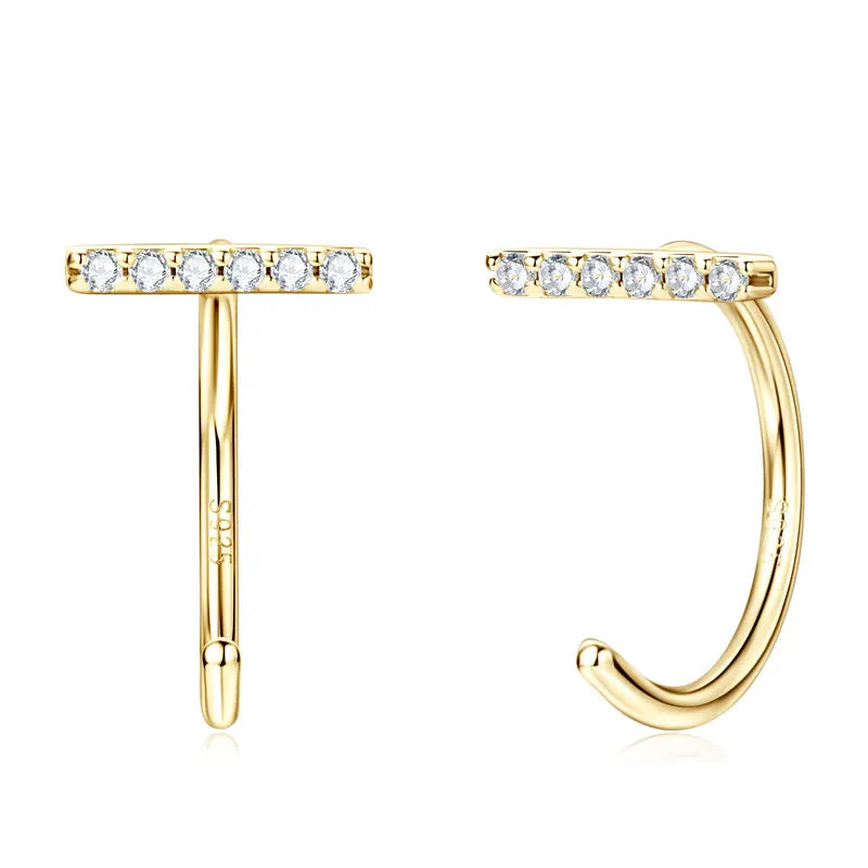 2025 Trendy 1mm Moissanite Stud Earrings 925 Sterling Silver for Women Simple Piercing Ear Earrings Cuff Fine Jewelry Gift