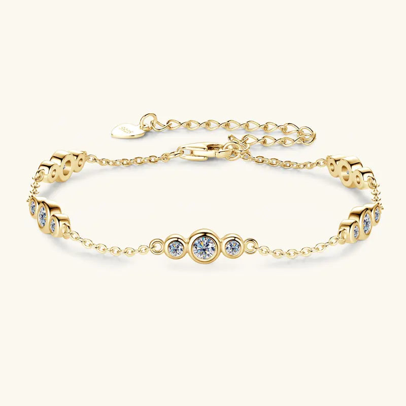 2025 Fashion Bracelets 6.5mm 1CT D All Moissanite Bracelet for Women 925 Silver Adjustable Chain Lab Diamond Jewelry Gifts