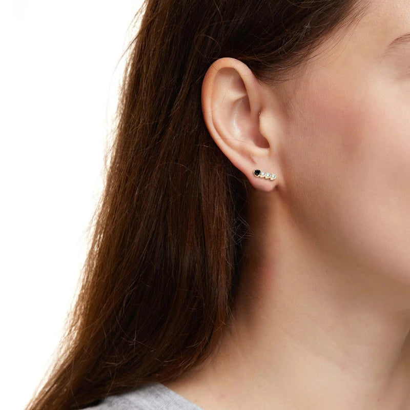 2024 Trend 925 Silver Studs 3mm 2mm Black &White Moissanite Drop Earrings for Women Men Anti-allergy Jewelry Birthday Gift