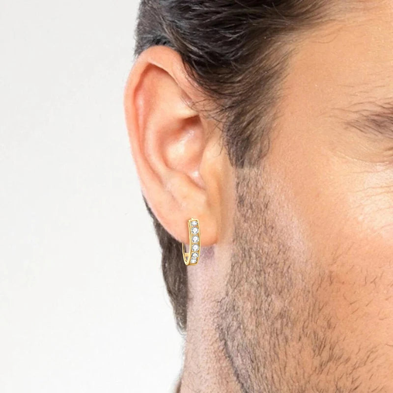 100% Real Gold 0.48CTW D Color Moissanite Earrings 14K Gold for Women Men Couples Small Hoop Earrings Engagement Wedding Jewelry