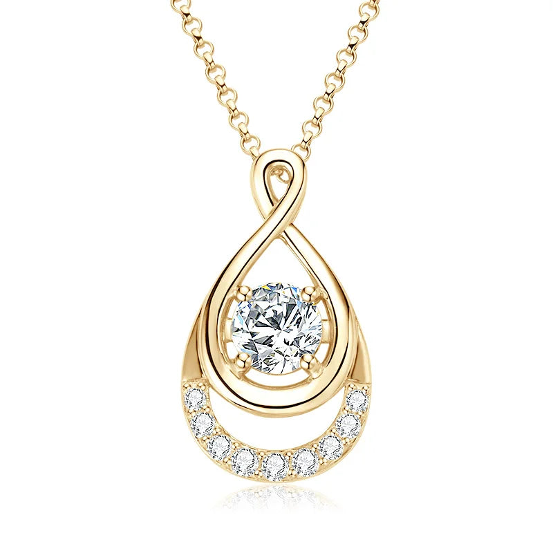 2025 1.0 carat 6.5mm Moissanite Infinity Pendant Necklace Adjustable 925 Silver Chain for Women Fine Jewelry Gift Birthday