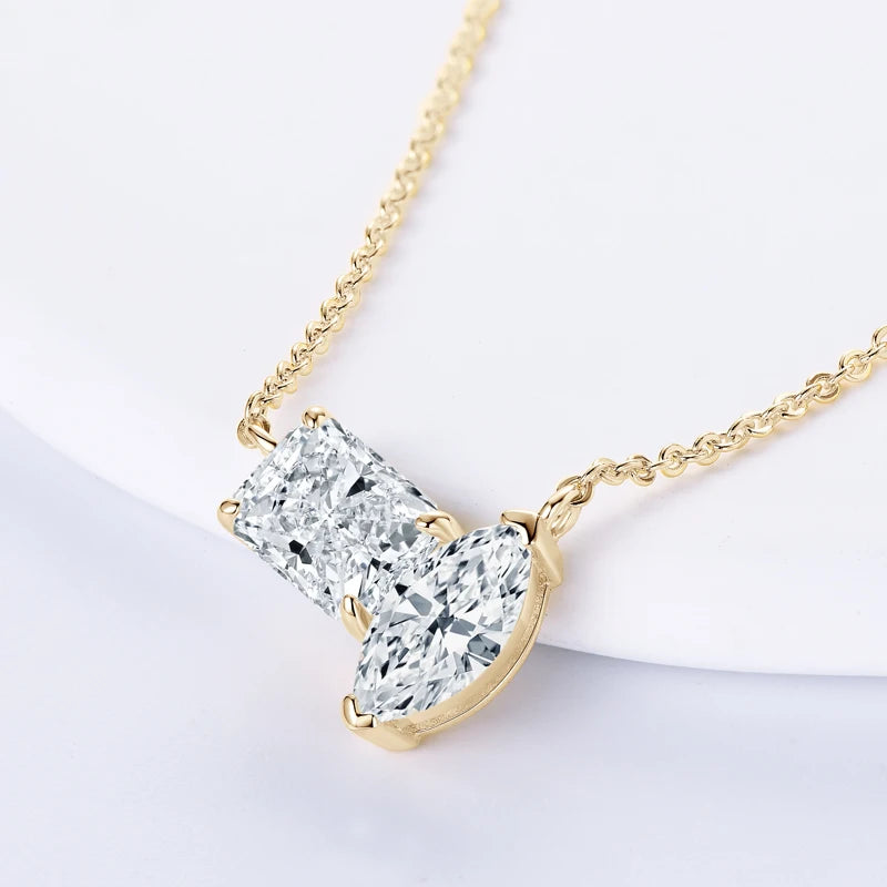 Real 3.0CTW. Oval Cut Moissanite Pendant Necklace Silver 925 Chain Choker for Women's Gift Birthday Certificate Jewelry 2024 New