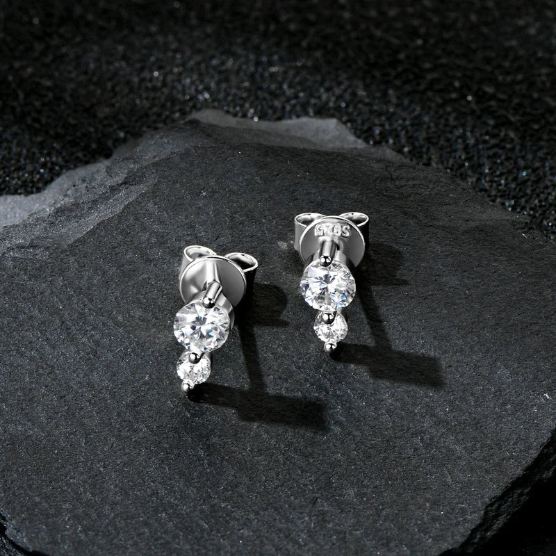 Cute Mini Moissanite Stud Earrings 100% Silver 925 Sterling Earrings Piercing Ear for Women Jewelry with GRA Certificate