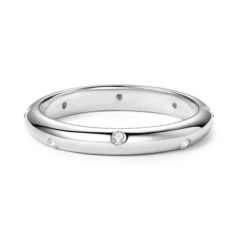 925 Sterling Silver Ring 18k Gold Plated D Color Round Moissanite Ring Promise Bands for Women Daily Jewelry Certificate