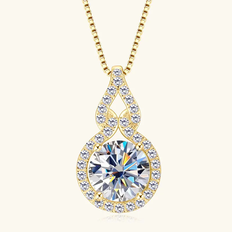 2025 Trendy Gourd Shaped Pendant Necklace Moissanite 3CT 2CT 1CT for Women 925 Silver Adjustable Chain D Color Lab Diamond Jewel