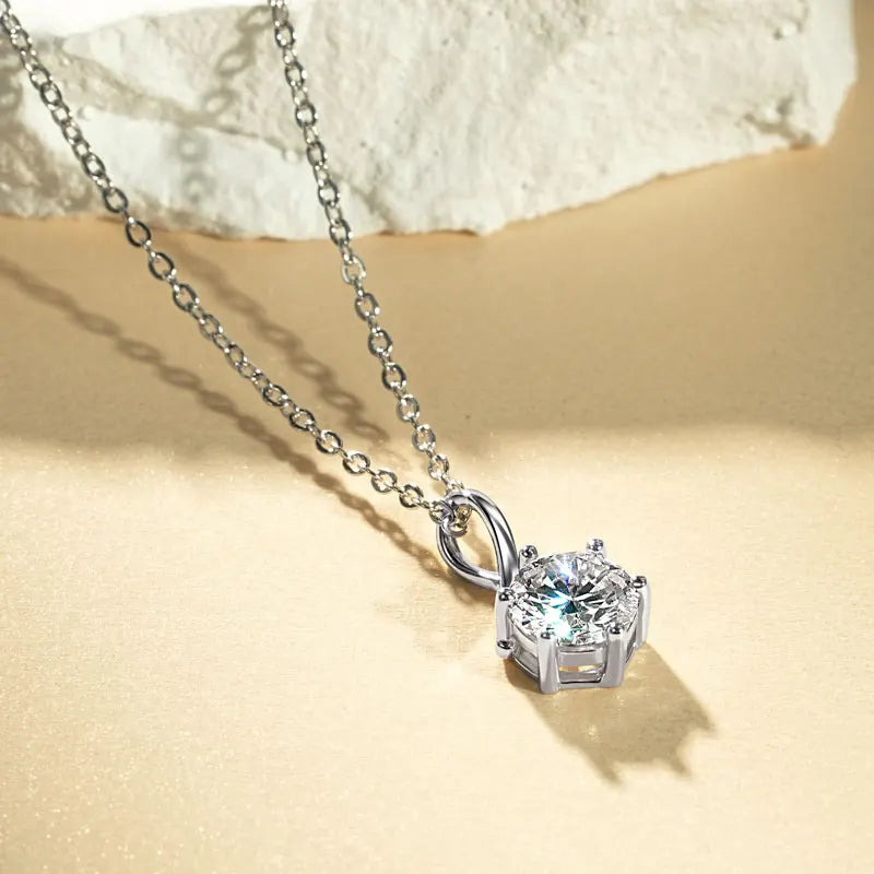 6.5mm 1ct D Moissanite Infinity Pendant Necklace for Women Silver 925 Adjustable Chain 8mm 2ct Lab Diamond Infinite Charm Gifts