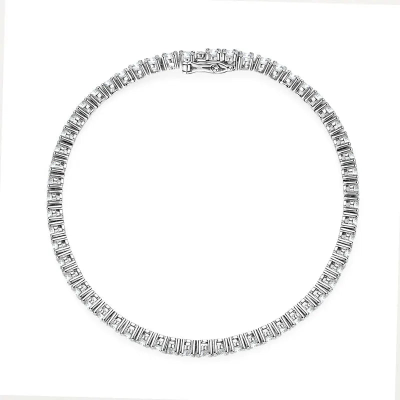 3mm 5mm D VVS1 Moissanite Tennis Bracelet Plated 18k White Gold s925 Sterling Silver Bracelets for Couples Women Man & GRA