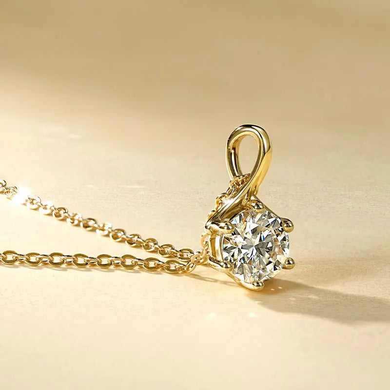 6.5mm 1ct D Moissanite Infinity Pendant Necklace for Women Silver 925 Adjustable Chain 8mm 2ct Lab Diamond Infinite Charm Gifts