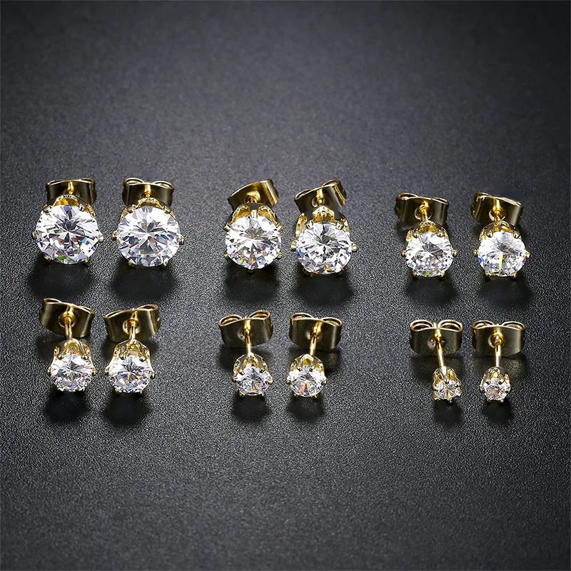 Stud Earrings for Men Women Real D Color Moissanite 3mm-9mm Multiple Sizes Earring 925 Silver Jewelry Girls Gift Certified