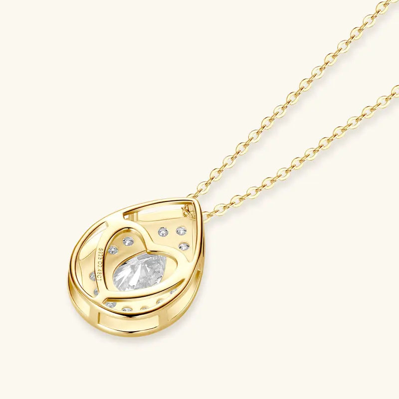 2025 2CT 1.5CT 1CT Pear Cut D Moissanite Waterdrop Pendant Necklace for Women 925 Silver Adjustable Chain GRA Certified Jewelry