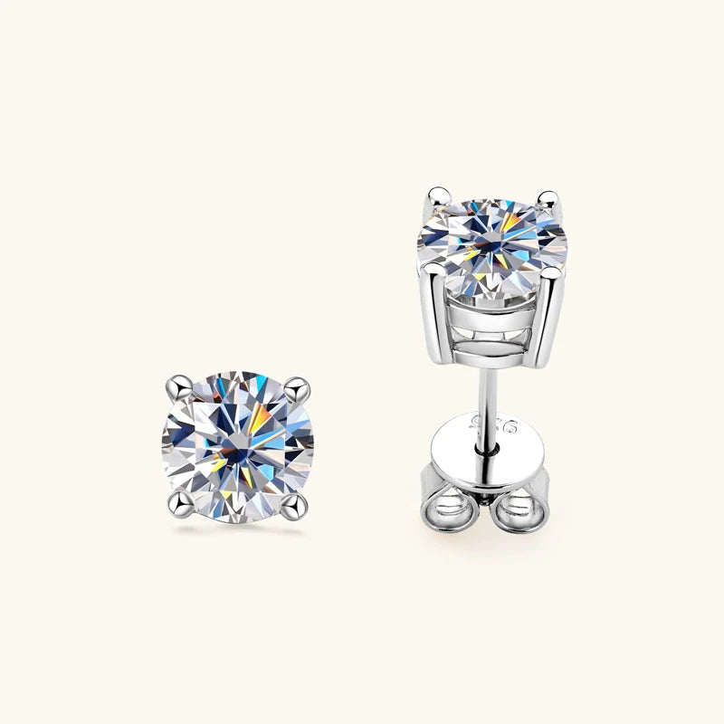 Real 4mm/5mm/6.5mm/8mm D Color Moissanite Stud Earrings for Women Men Solid 925 Sterling Silver 2023 Trend Fine Jewelry With GRA