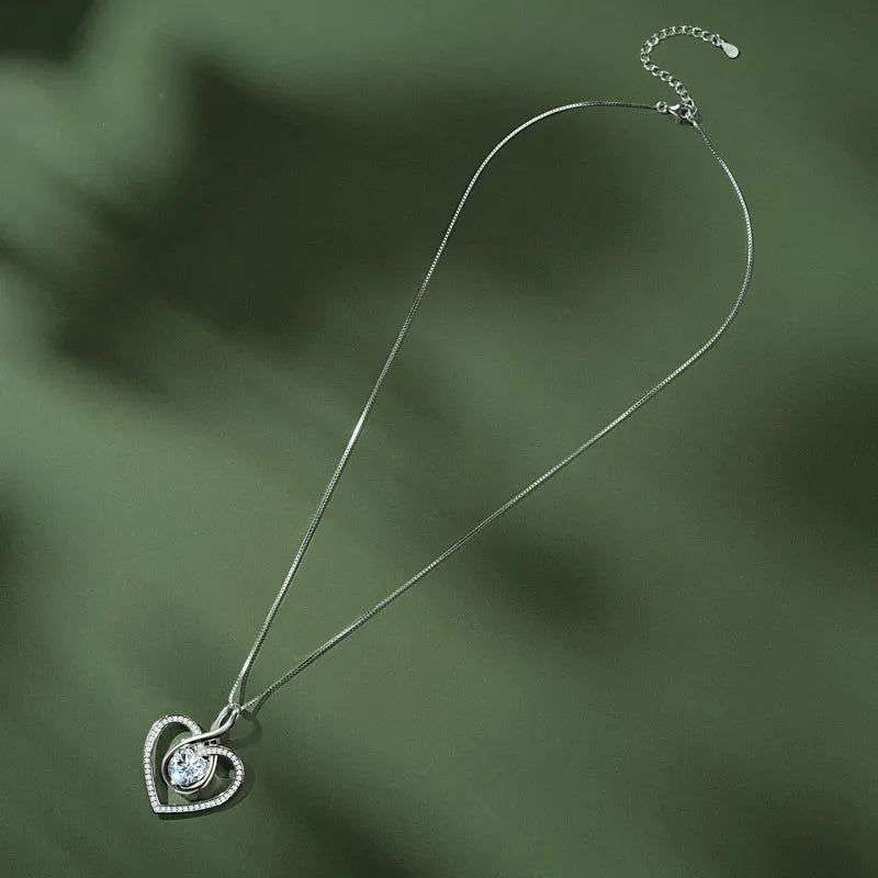 1CT 2CT 3CT Heart Cut Moissanite Pendant Necklace 925 Silver Adjustable Chain for Women GRA Certified Jewelry 2025 Gifts